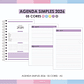 Arquivo Agenda Simples 05 Cores - Arquivos da Lari - Thumbnail 1