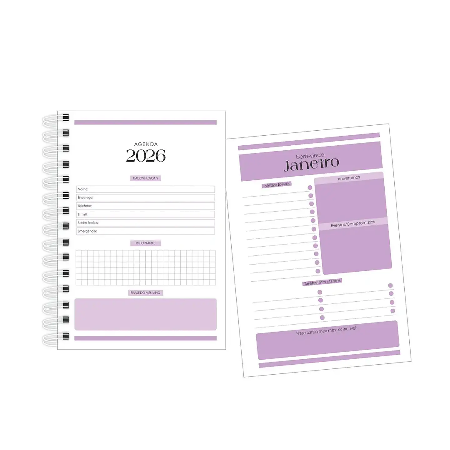 Arquivo Agenda Simples 05 Cores - Arquivos da Lari 5