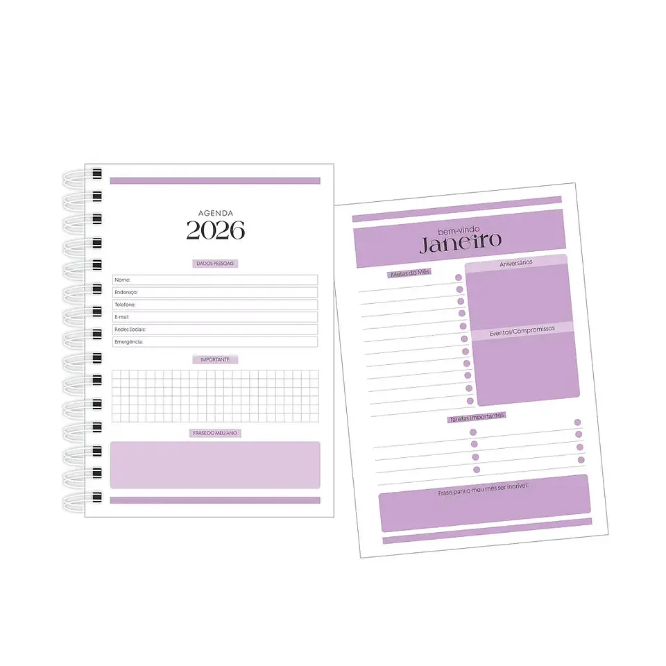 Arquivo Agenda Simples 05 Cores - Arquivos da Lari 5