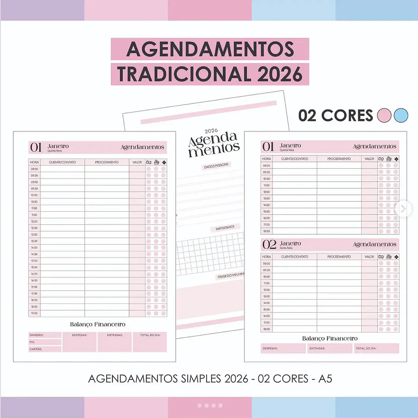 Arquivo Agendamentos Tradicionais 02 Cores - Arquivos da Lari 1