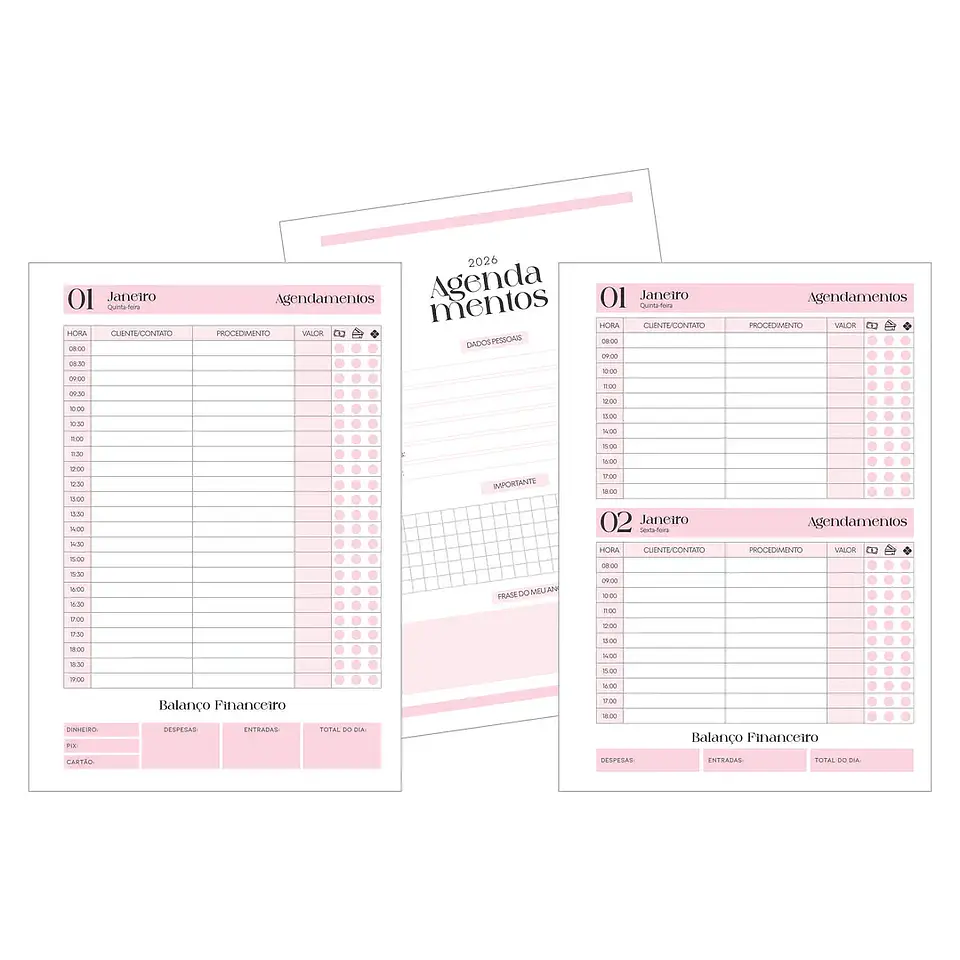 Arquivo Agendamentos Tradicionais 02 Cores - Arquivos da Lari 2