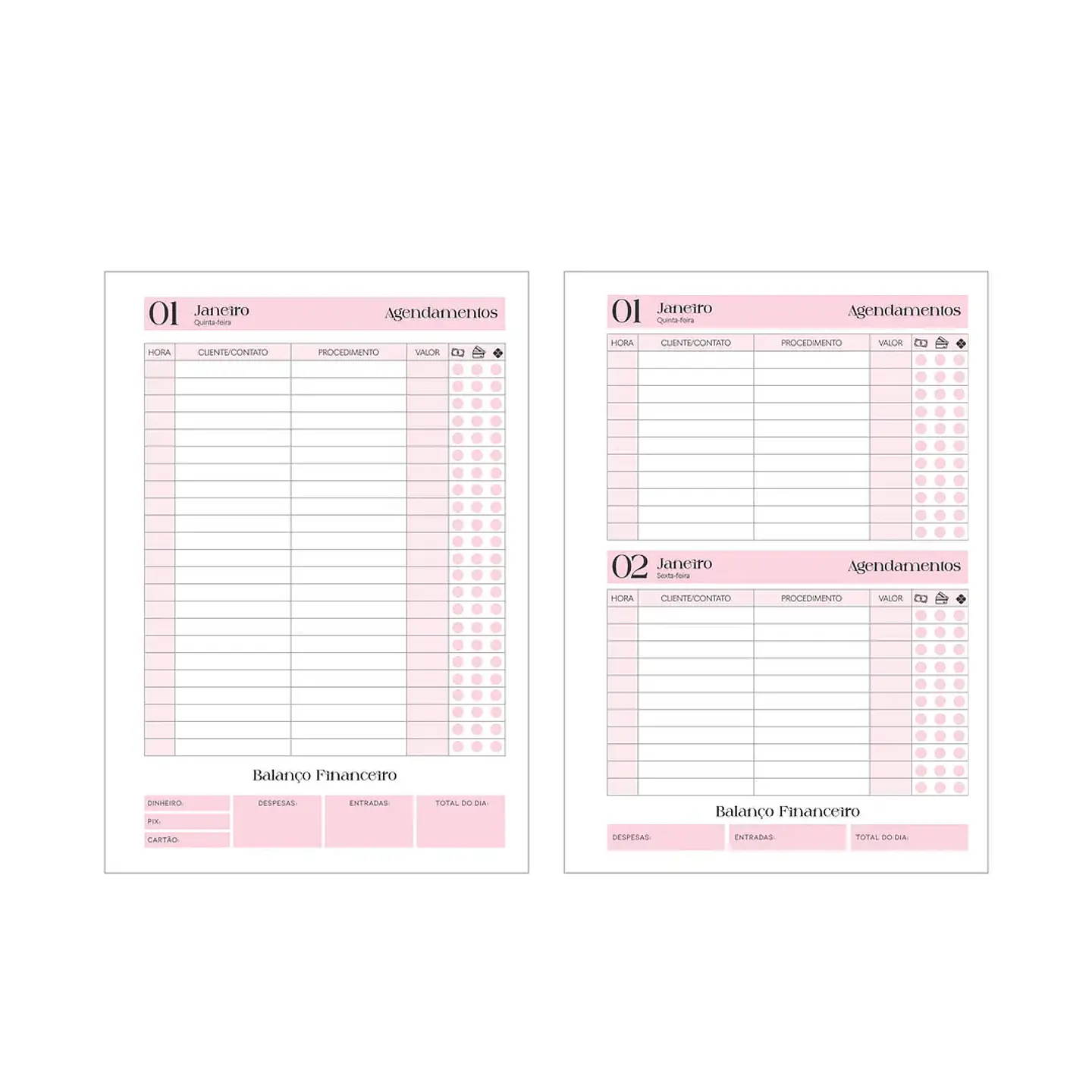 Arquivo Agendamentos Tradicionais 02 Cores - Arquivos da Lari 4
