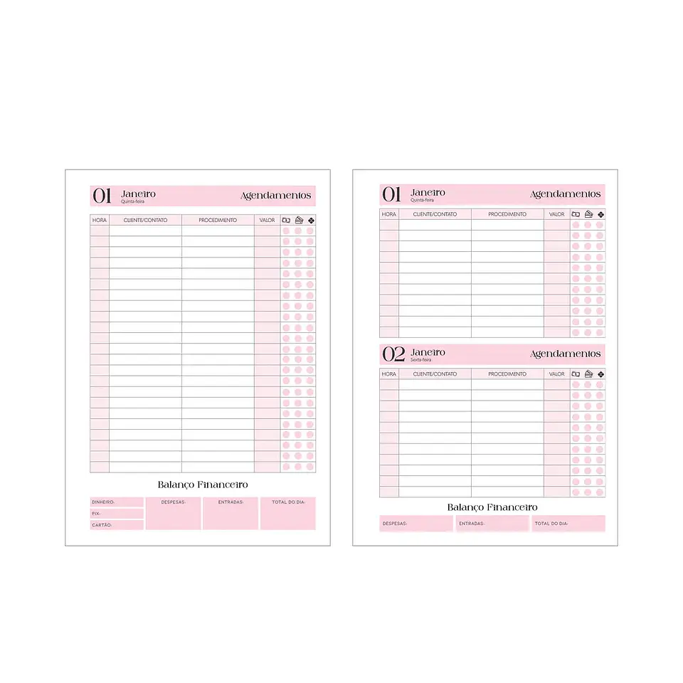 Arquivo Agendamentos Tradicionais 02 Cores - Arquivos da Lari 4