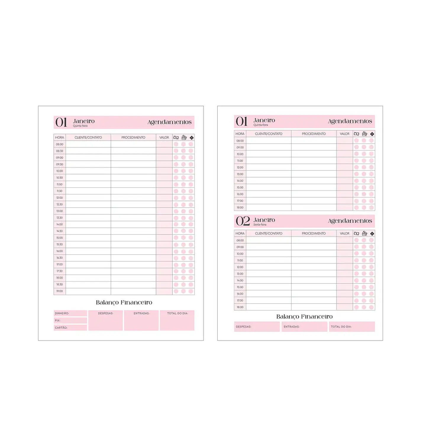 Arquivo Agendamentos Tradicionais 02 Cores - Arquivos da Lari 5