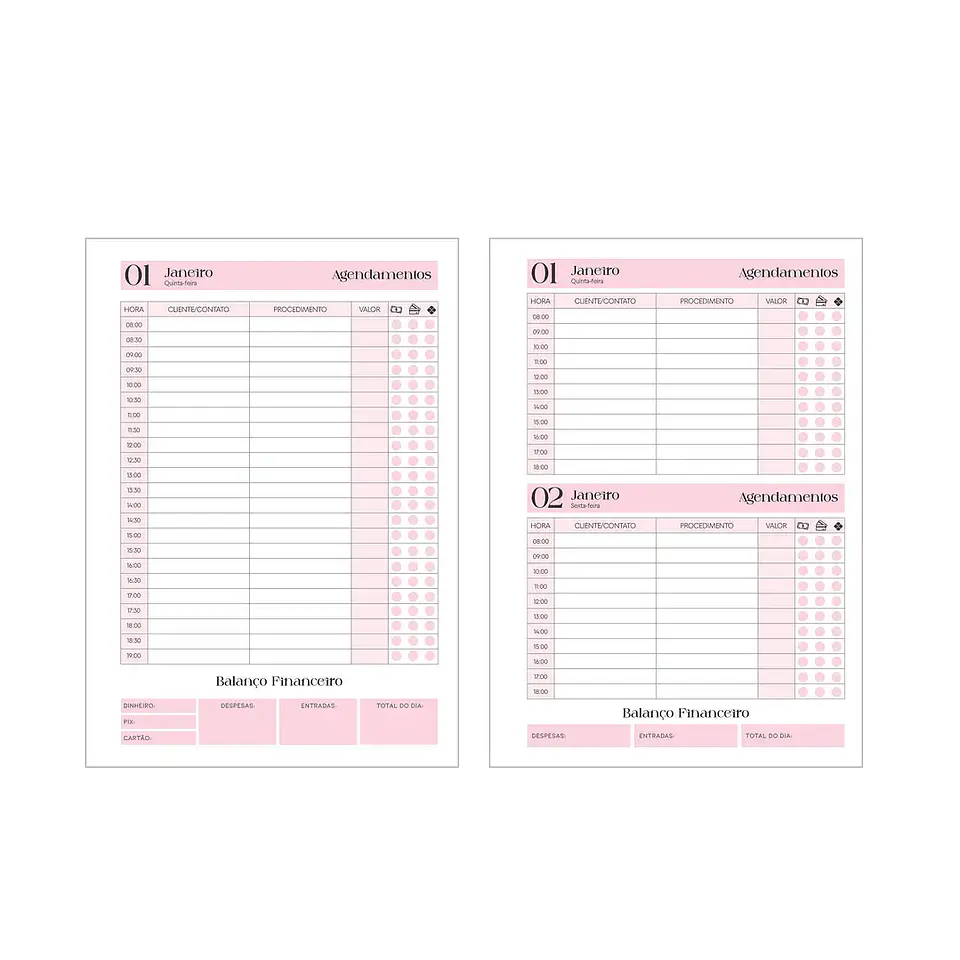 Arquivo Agendamentos Tradicionais 02 Cores - Arquivos da Lari 5