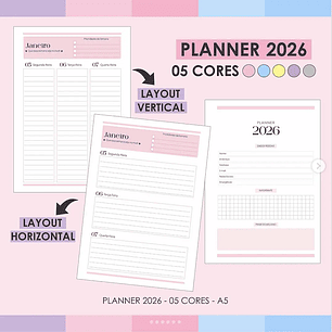 Arquivo Planner 05 Cores - Arquivos da Lari