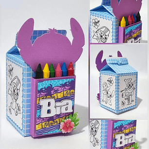Arquivo Caixa Milk para Colorir Stitch