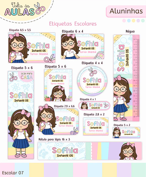 Arquivo Etiqueta Escolar Aluninhas 2026 