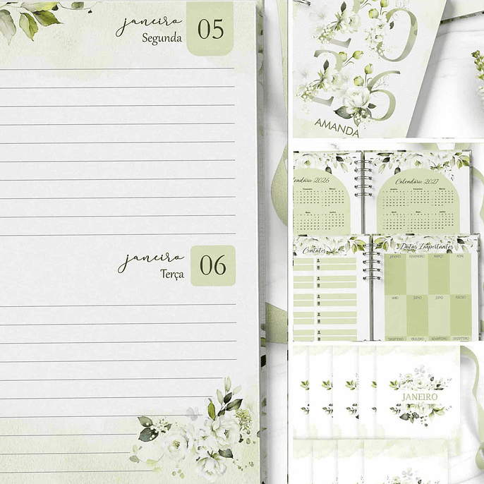 Arquivo Combo Agendas 2026 Perm Floral e Rosas Brancas - Bicho Papel 1