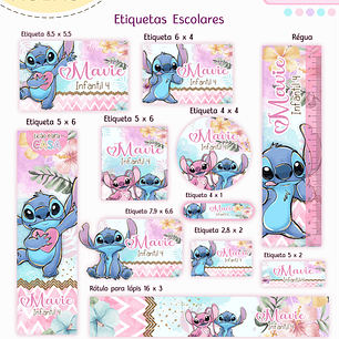 Arquivo Etiqueta Escolar Stitch