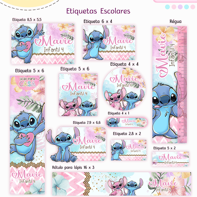 Arquivo Etiqueta Escolar Stitch 1