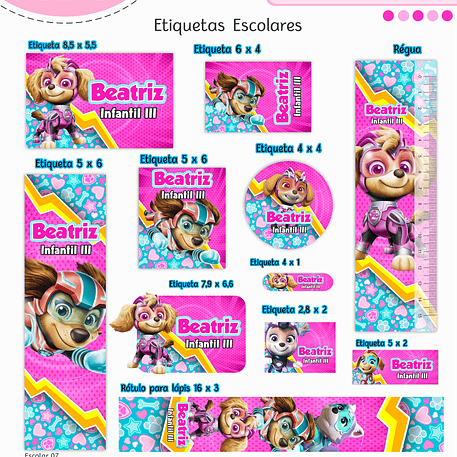 Arquivo Etiqueta Escolar Patrulha Canina Menina 1