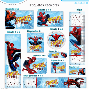 Arquivo Etiqueta Escolar Homem Aranha