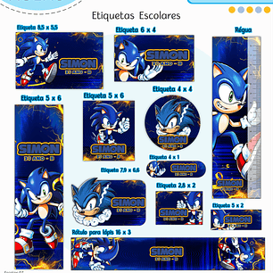 Arquivo Etiqueta Escolar Sonic