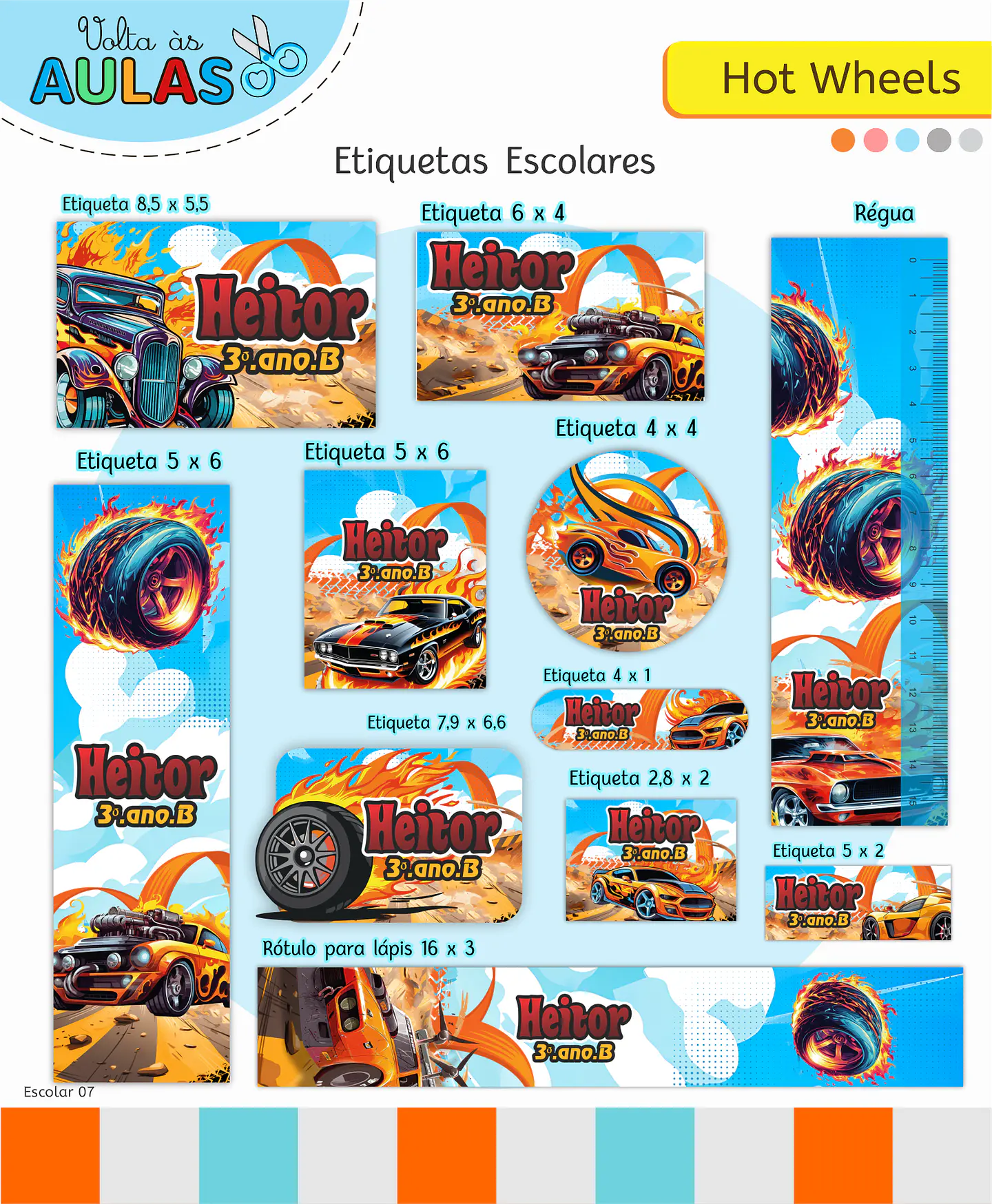 Arquivo Etiqueta Escolar Hot Wheels 1