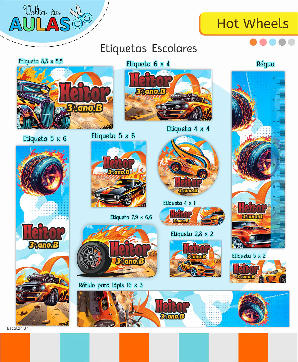 Arquivo Etiqueta Escolar Hot Wheels 1
