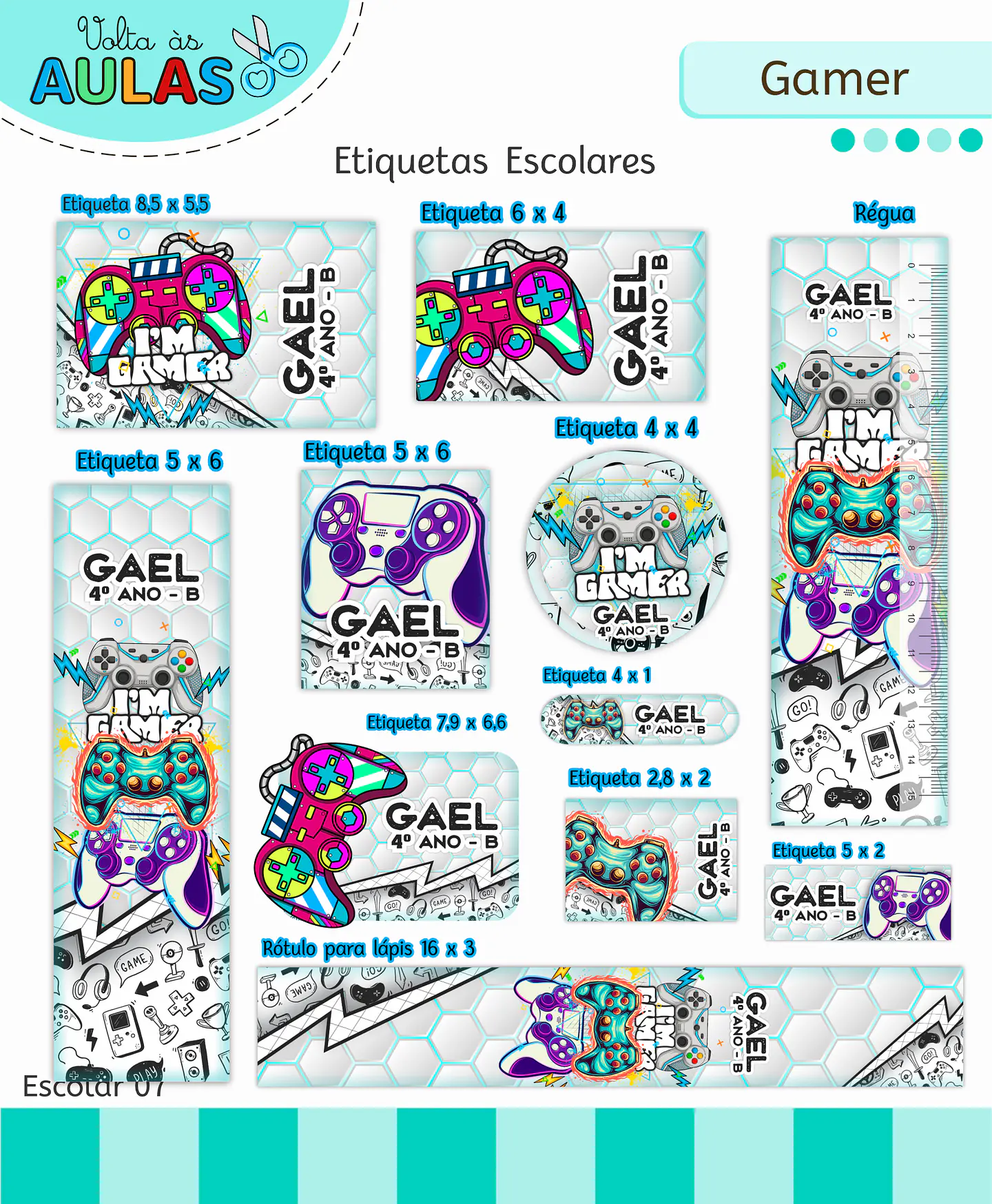 Arquivo Etiqueta Escolar Gamer 1