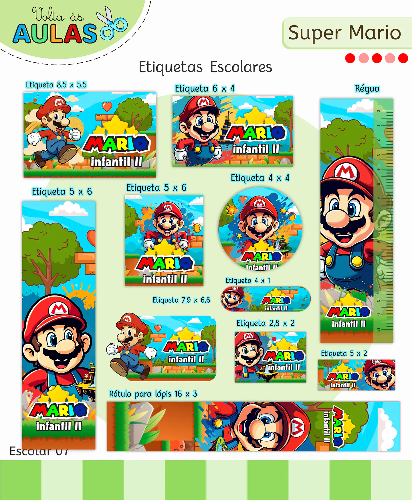 Arquivo Etiqueta Escolar Super Mario 1