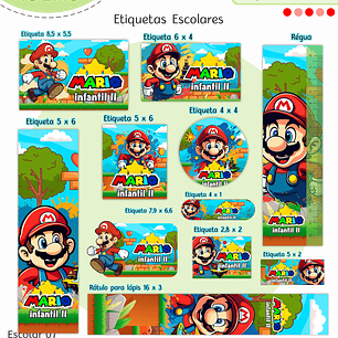 Arquivo Etiqueta Escolar Super Mario