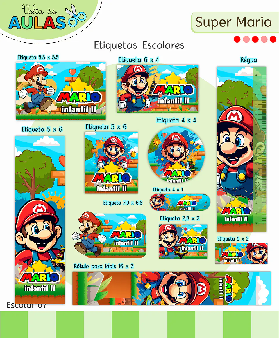 Arquivo Etiqueta Escolar Super Mario 1
