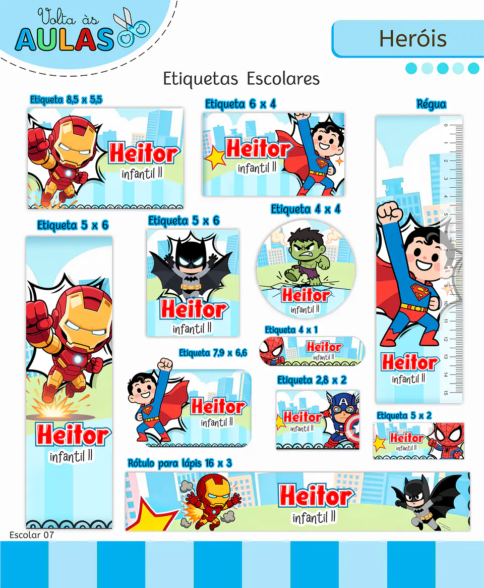 Arquivo Etiqueta Escolar Herois 1