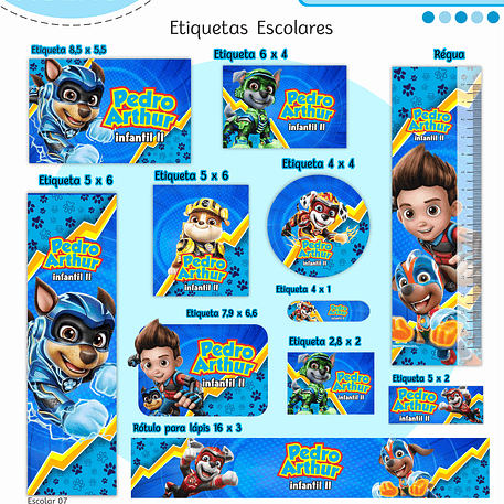 Arquivo Etiqueta Escolar Patrulha Canina Menino 1