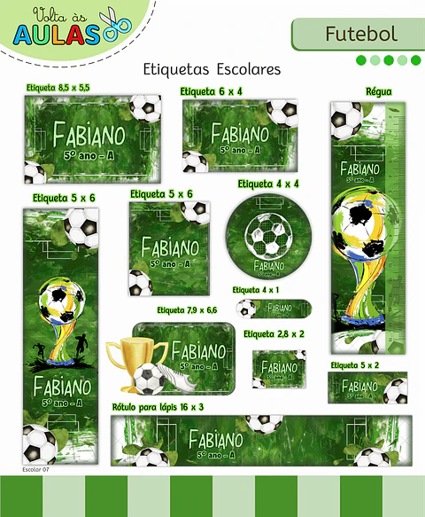 Arquivo Etiqueta Escolar Futebol