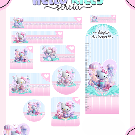 Arquivo Etiqueta Escolar Hello Kitty Sereia 1