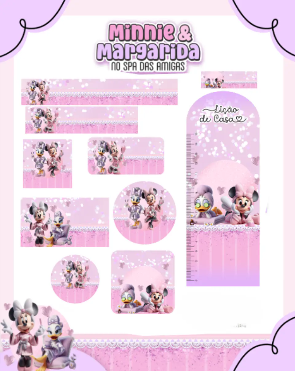 Arquivo Etiqueta Escolar Minnie e Margarida 1