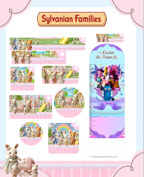 Arquivo Etiqueta Escolar Sylvanian Families