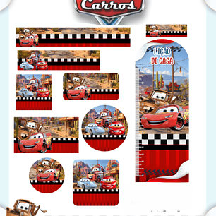 Arquivo Etiqueta Escolar Carros Disney