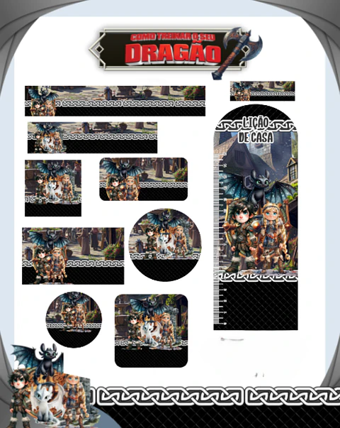 Arquivo Etiqueta Escolar Como Treinar Seu Dragão