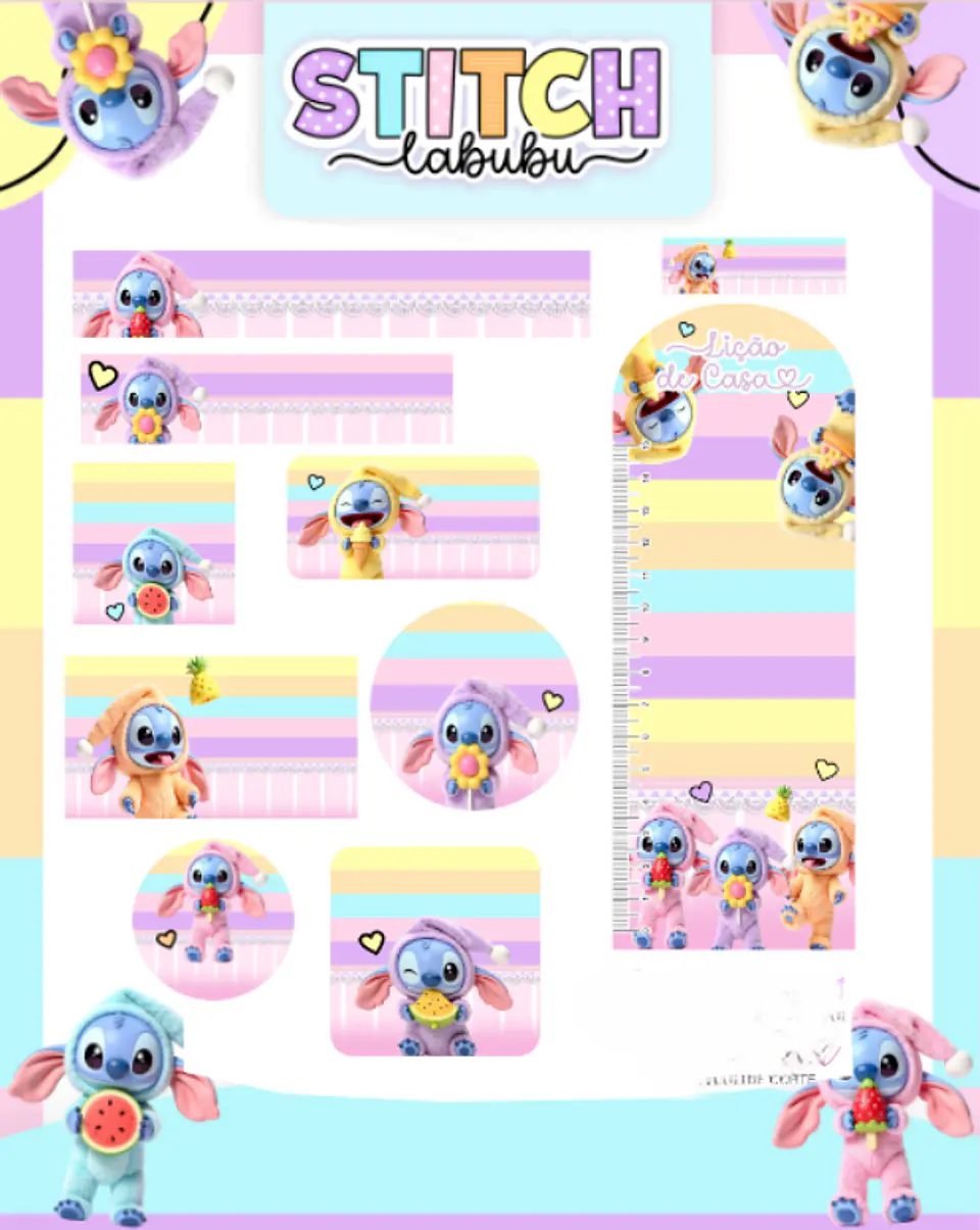 Arquivo Etiqueta Escolar Stitch Labubu 1