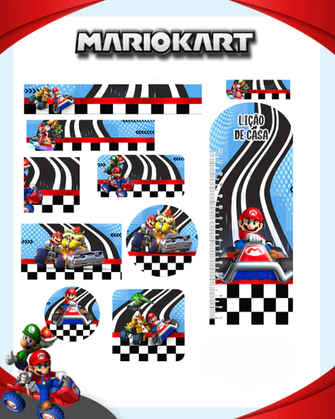 Arquivo Etiqueta Escolar Mario Kart