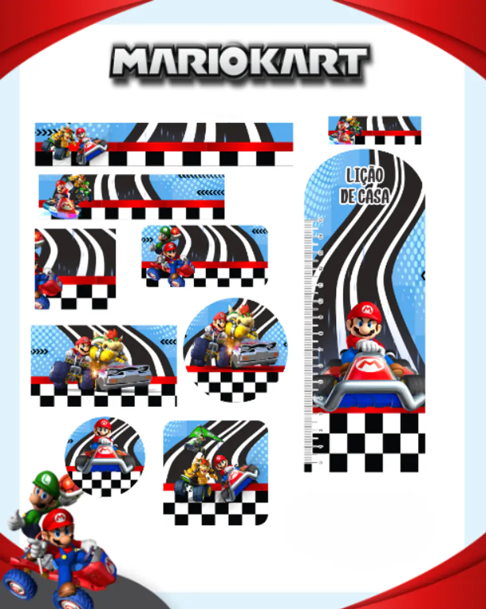 Arquivo Etiqueta Escolar Mario Kart 1