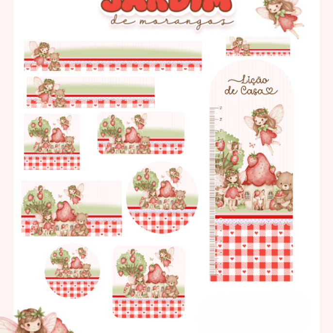 Arquivo Etiqueta Escolar Jardim de Morangos 1