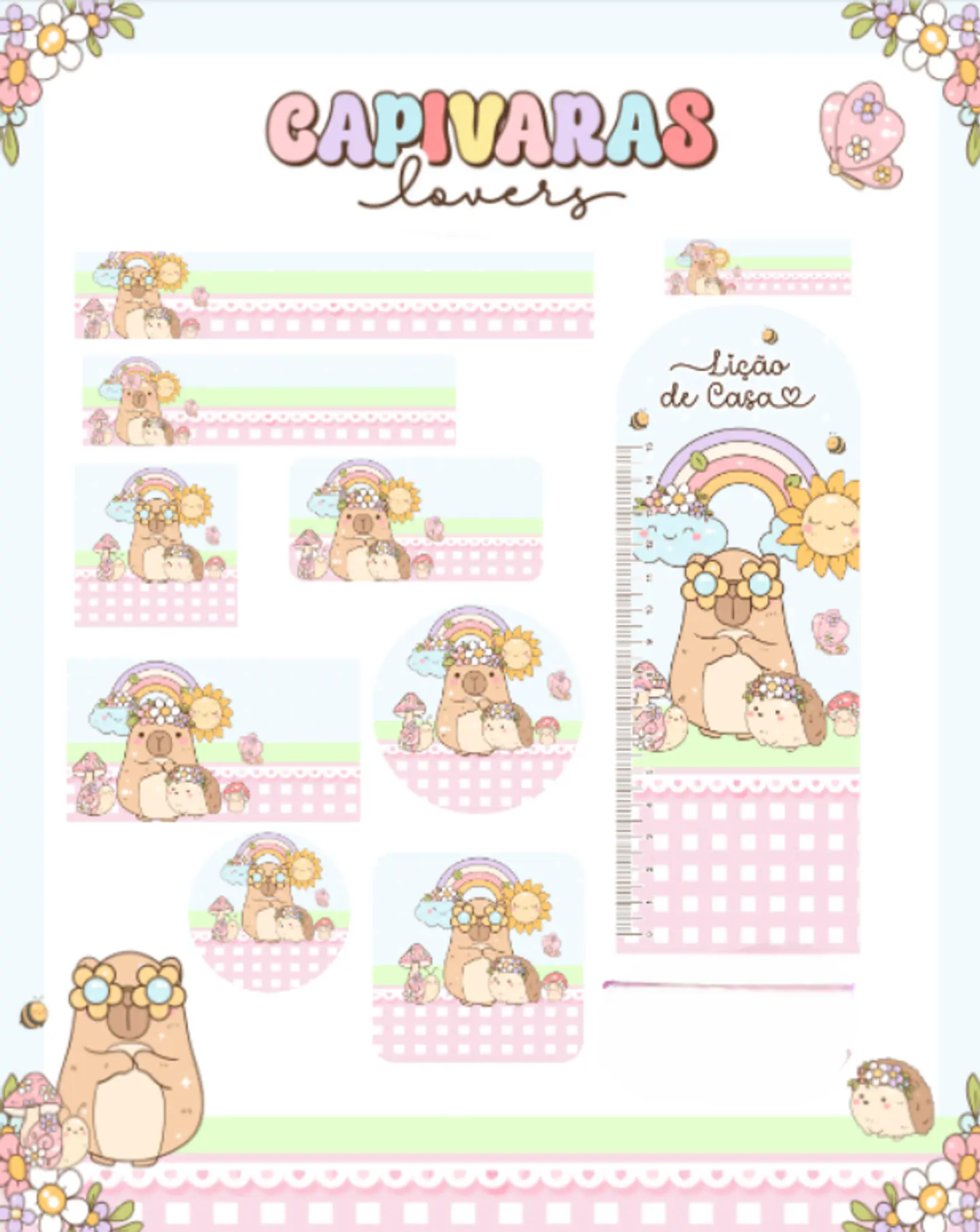 Arquivo Etiqueta Escolar Capivara Lovers 1