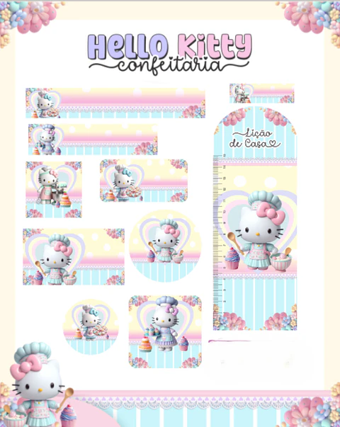 Arquivo Etiqueta Escolar Hello Kit Confeitaria