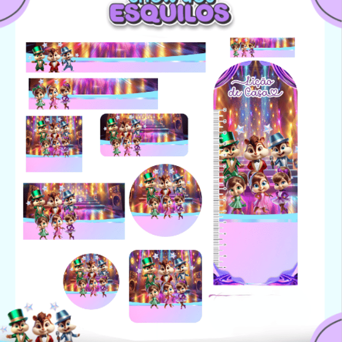 Arquivo Etiqueta Escolar Show dos Esquilos 1