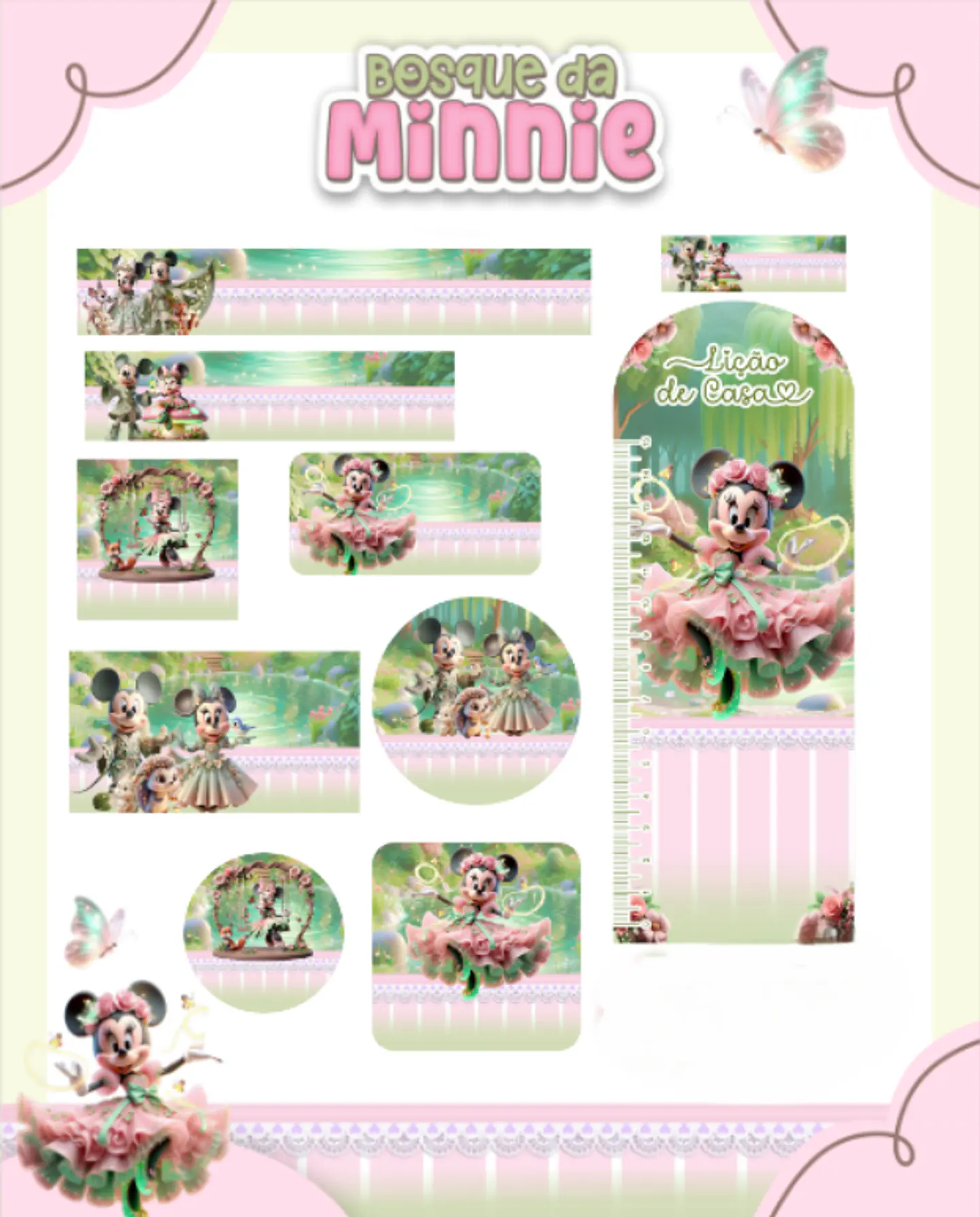 Arquivo Etiqueta Escolar Bosque da Minnie 1