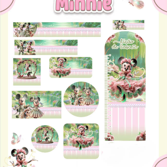Arquivo Etiqueta Escolar Bosque da Minnie 1
