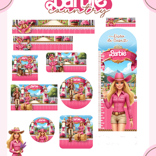 Arquivo Etiqueta Escolar barbie Country