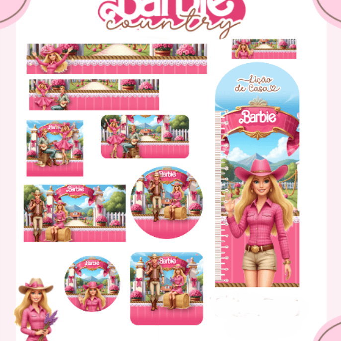 Arquivo Etiqueta Escolar barbie Country 1