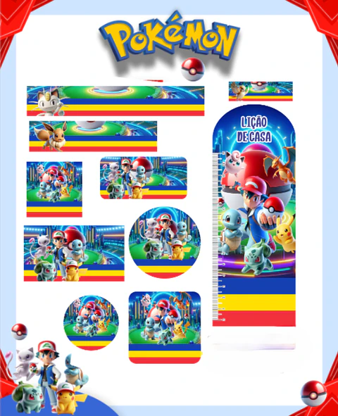 Arquivo Etiqueta Escolar Pokemon