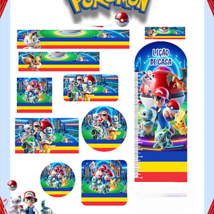 Arquivo Etiqueta Escolar Pokemon