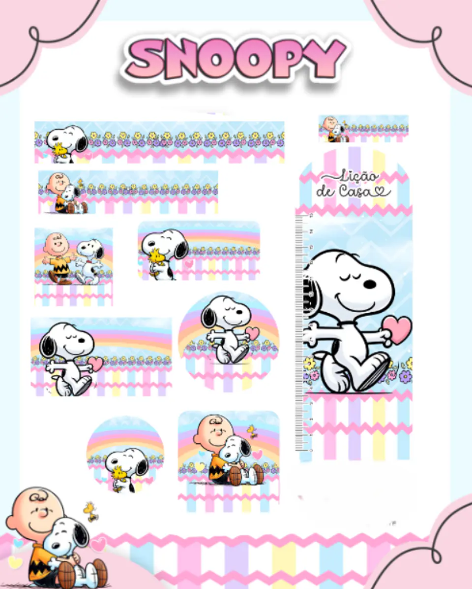 Arquivo Etiqueta Escolar Snoopy 1