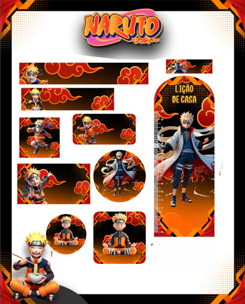 Arquivo Etiqueta Escolar Naruto