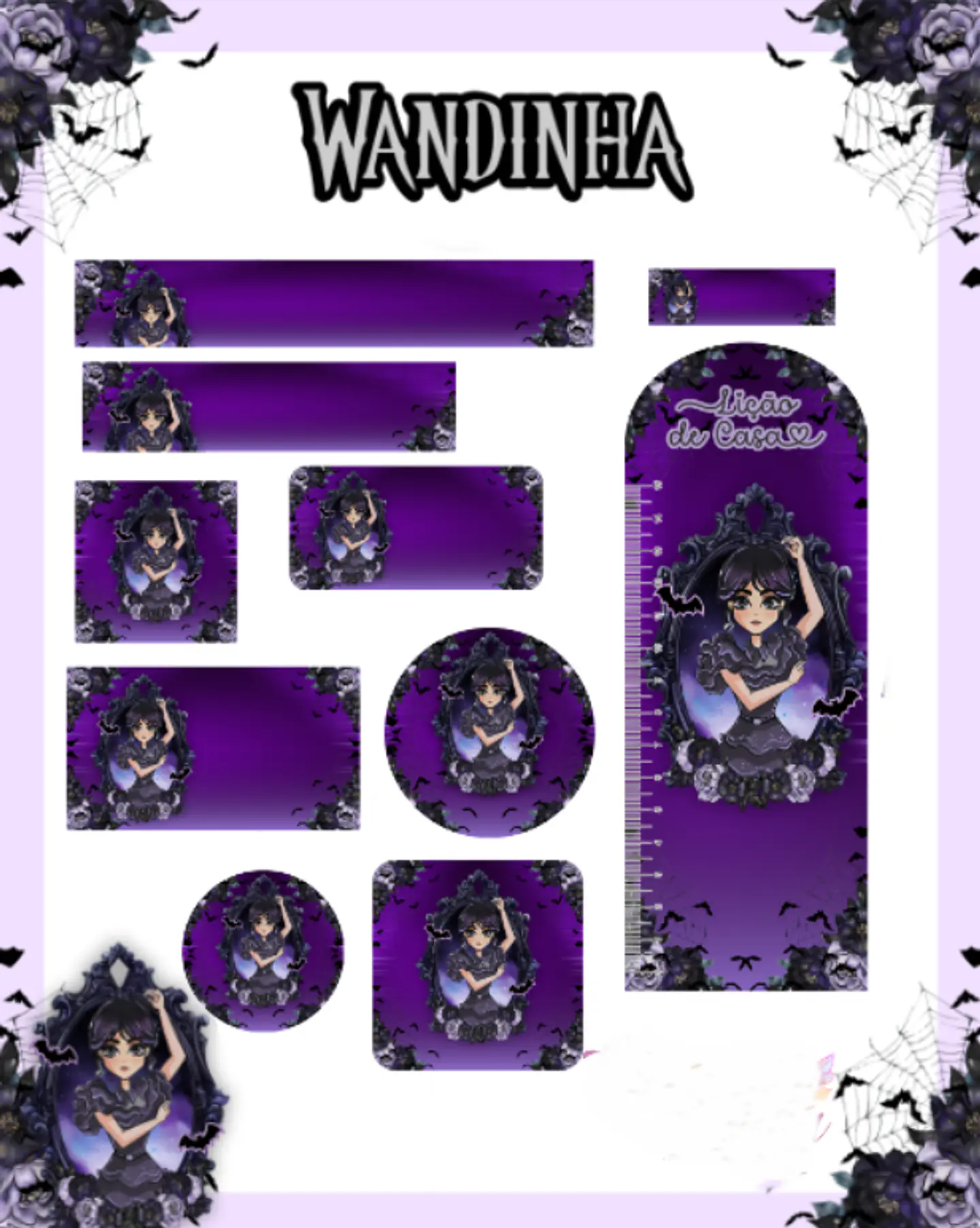 Arquivo Etiqueta Escolar Wandinha 1