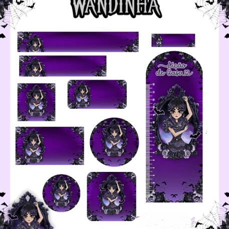 Arquivo Etiqueta Escolar Wandinha 1