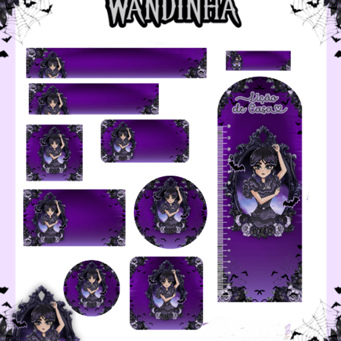 Arquivo Etiqueta Escolar Wandinha 1